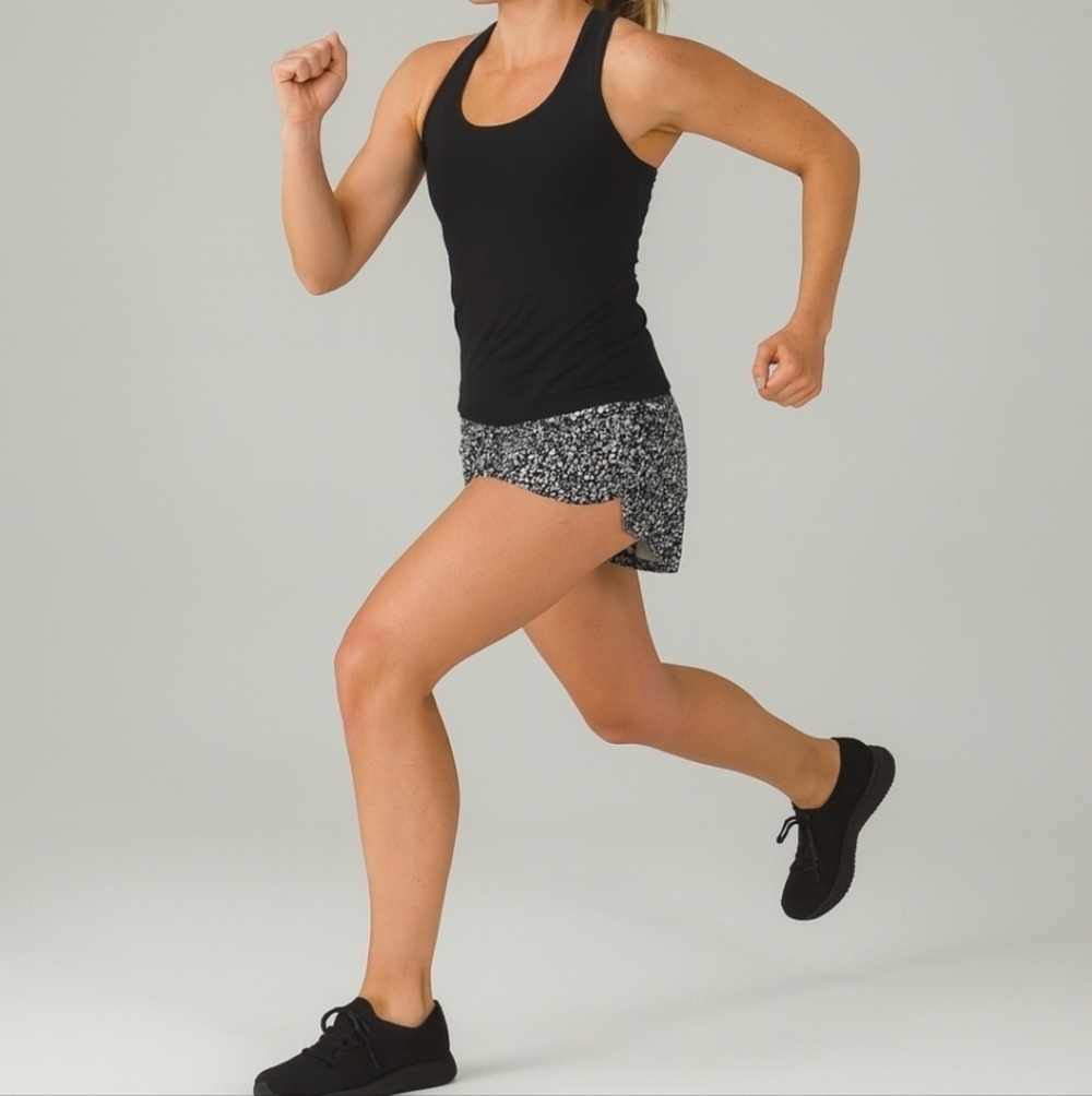 Lululemon Speed Up Low Rise Short 2.5" Venture Floral Alpine White Black 14 NWT